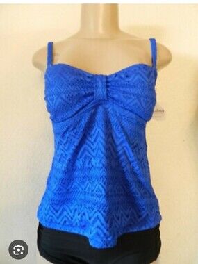 Catalina Royal Blue Lace Camisole/ Swimsuit Tankini Top and Bottom